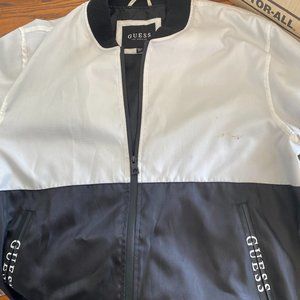 Men's black and white Guess windbreaker 2XL